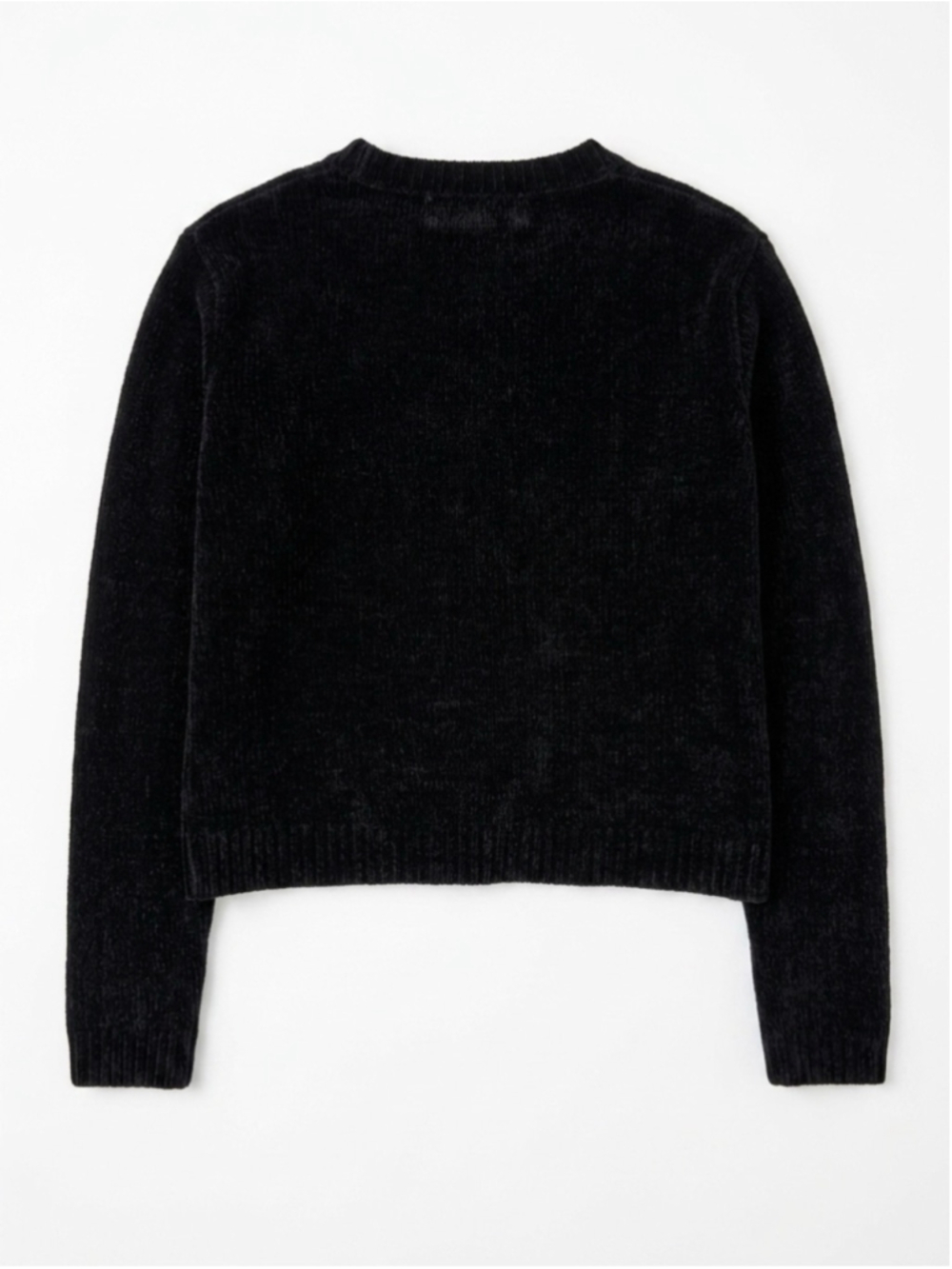 90s Jay Jacobs Black Button-Front Chenille Cardigan - Picture 4 of 4